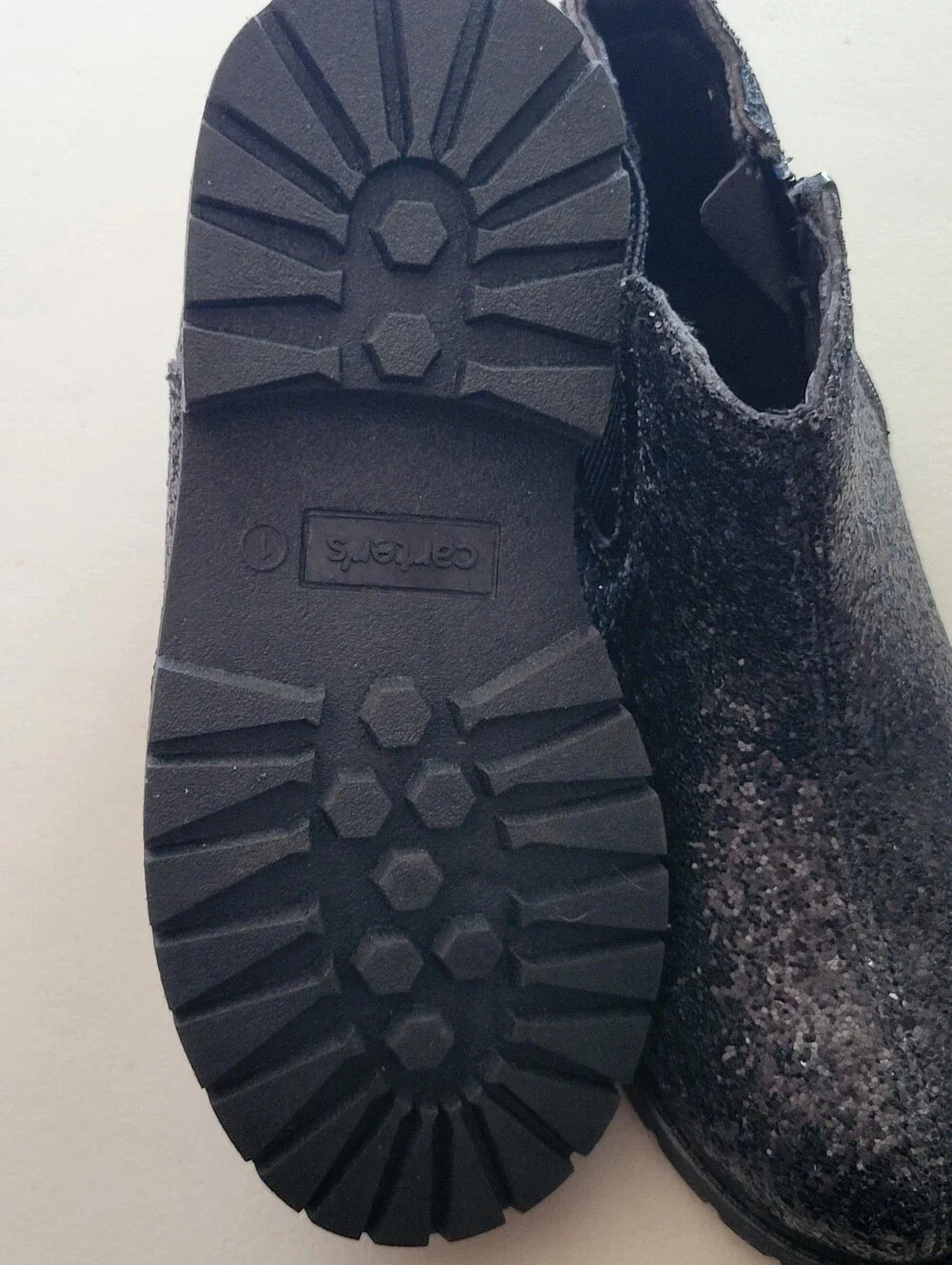 Carters Like New Bessy Black Sparkle Boot. Youth Girls Size 1